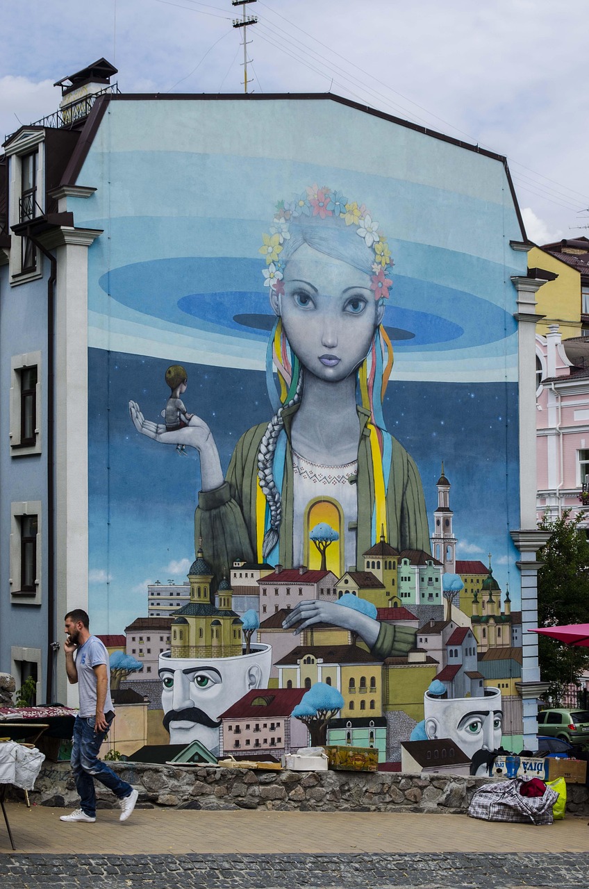 graffiti, ukrainian, wall, art, creation, street